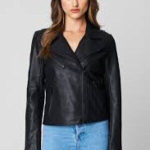 BLANK NYC Black Leather Jacket Women's Size XS